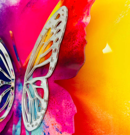 PA-3D 01 KYREL 3D Yellow Butterfly Acrylic Mirror Prints