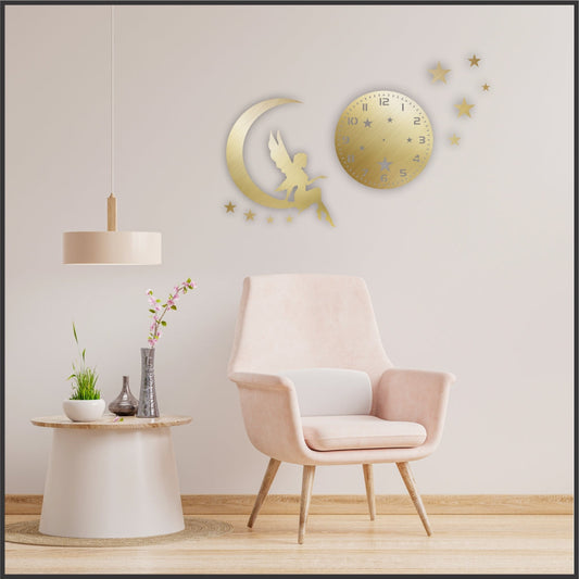 MOON Acrylic Mirror Art Wall Clock