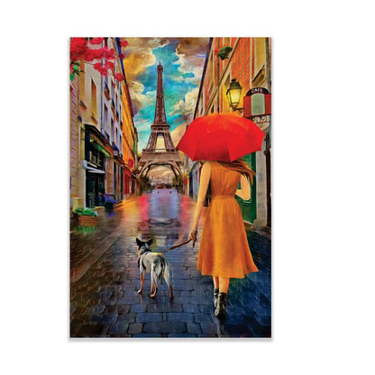 PARISIAN Lady with Umbrella Modern Acrylic Wall Art