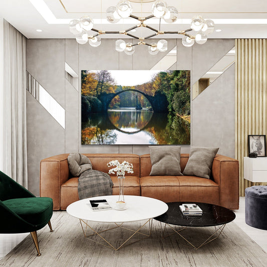 TRANQUIL Forest Lake View Modern Wall Art TG