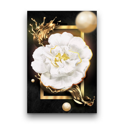 BLOOM White Flower Blossom Modern Wall Art TG