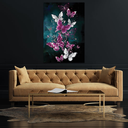 FAIRY Butterfly Modern Wall Art Purple / Gold TG