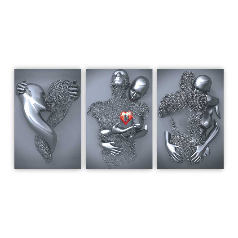 MAYA Red Romantic Figures Modern Wall Art TG