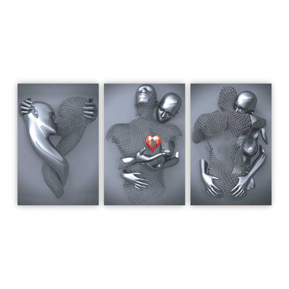 MAYA Red Romantic Figures Modern Wall Art TG