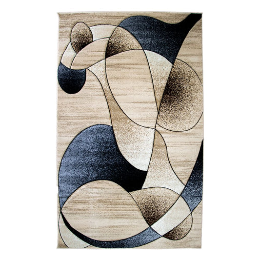 MARLY Blue Beige Polypropylene Area Rug