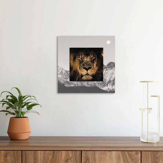 JARON Lion with Background Miniature Fine Wall Art TG