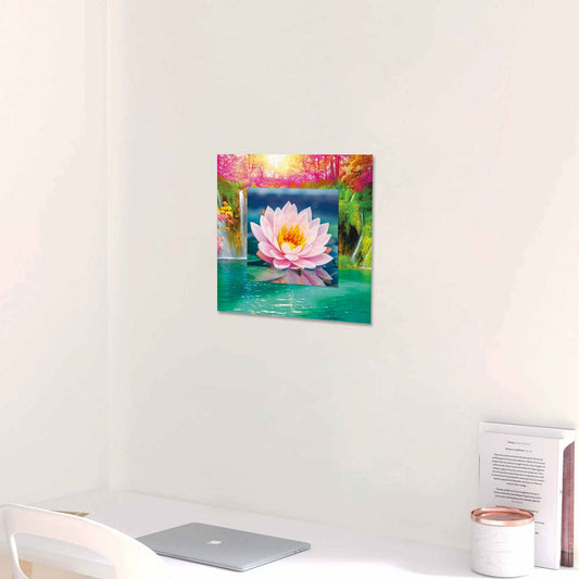 ZENTRO Lotus Flower with Background Miniature Fine Wall Art TG