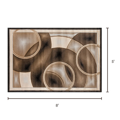 GRGM26 MOCHA Brown Beige Polypropylene Area Rug