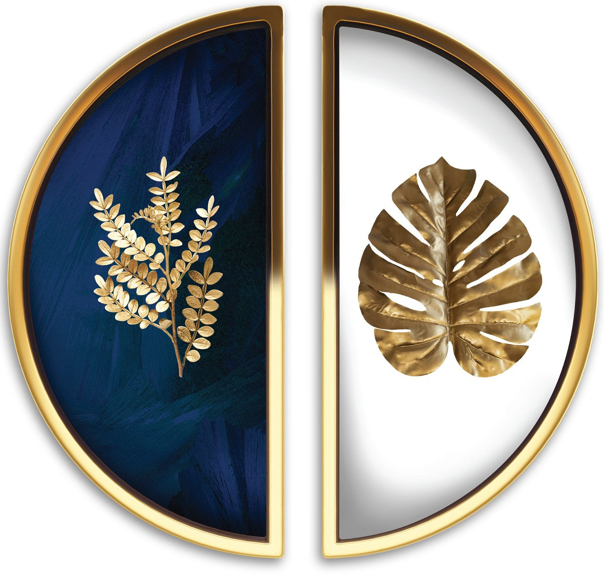 PALC-28 MONDO 3D Golden Leaves Acrylic Mirror Prints