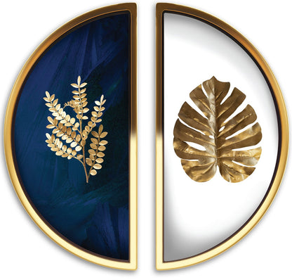 PALC-28 MONDO 3D Golden Leaves Acrylic Mirror Prints