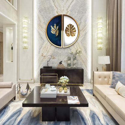 PALC-28 MONDO 3D Golden Leaves Acrylic Mirror Prints