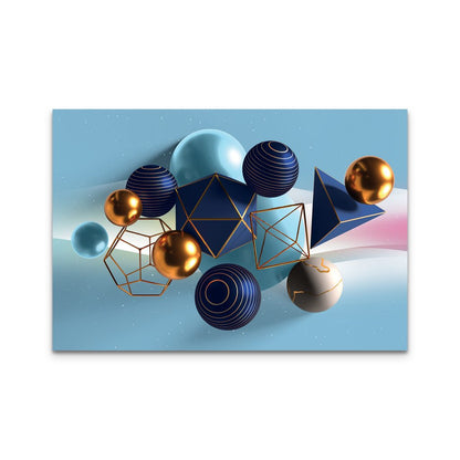 REGAL Blue / Grey Ornamental Delight Modern Acrylic Wall Art