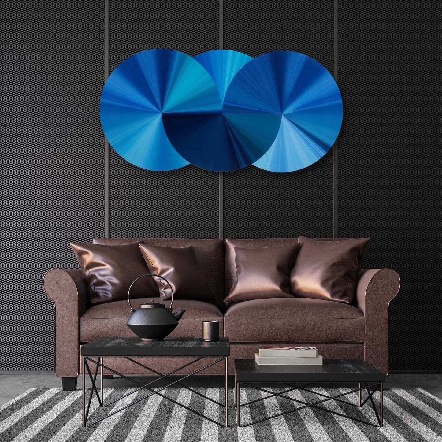 SILOR 3D Blue Geometric Acrylic Mirror Prints