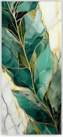 CALISTA Glam Green and Gold Modern Acrylic Wall Art