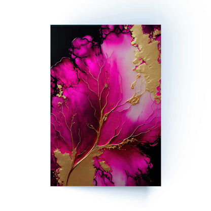 KRYTA Magenta Flower Splash Modern Acrylic Wall Art