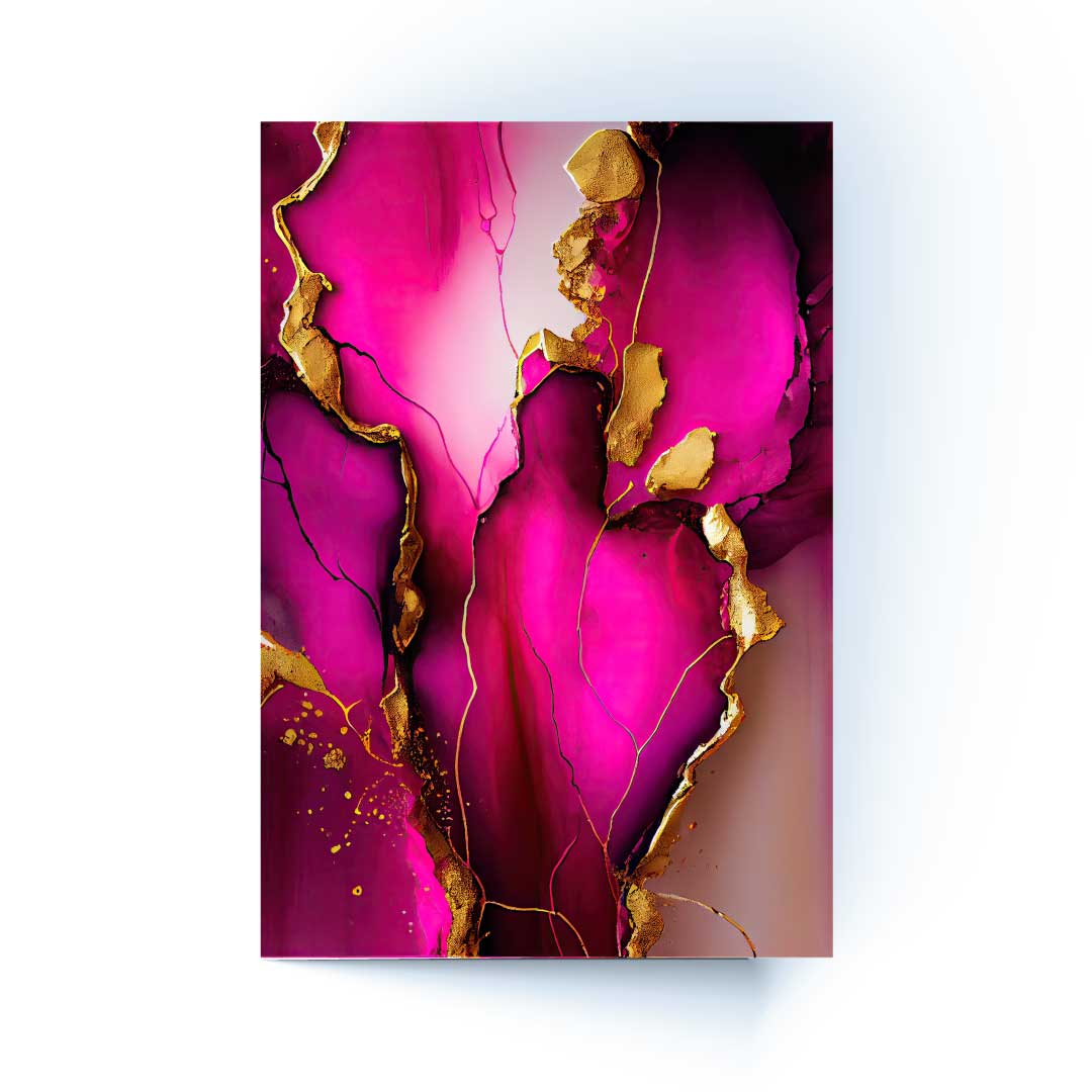 KRYTA Magenta Flower Splash Modern Acrylic Wall Art