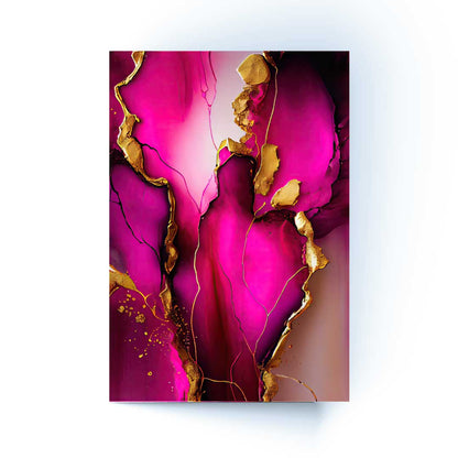 KRYTA Magenta Flower Splash Modern Acrylic Wall Art