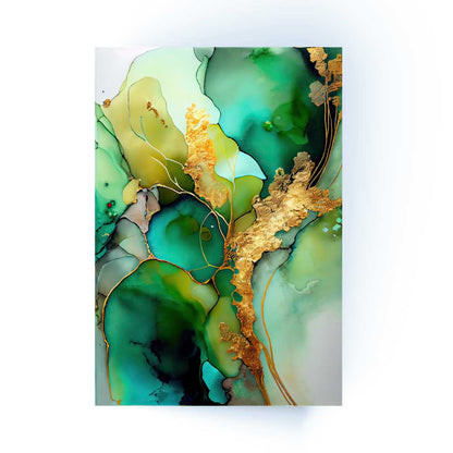 TRIMA Green Flower Splash Modern Acrylic Wall Art