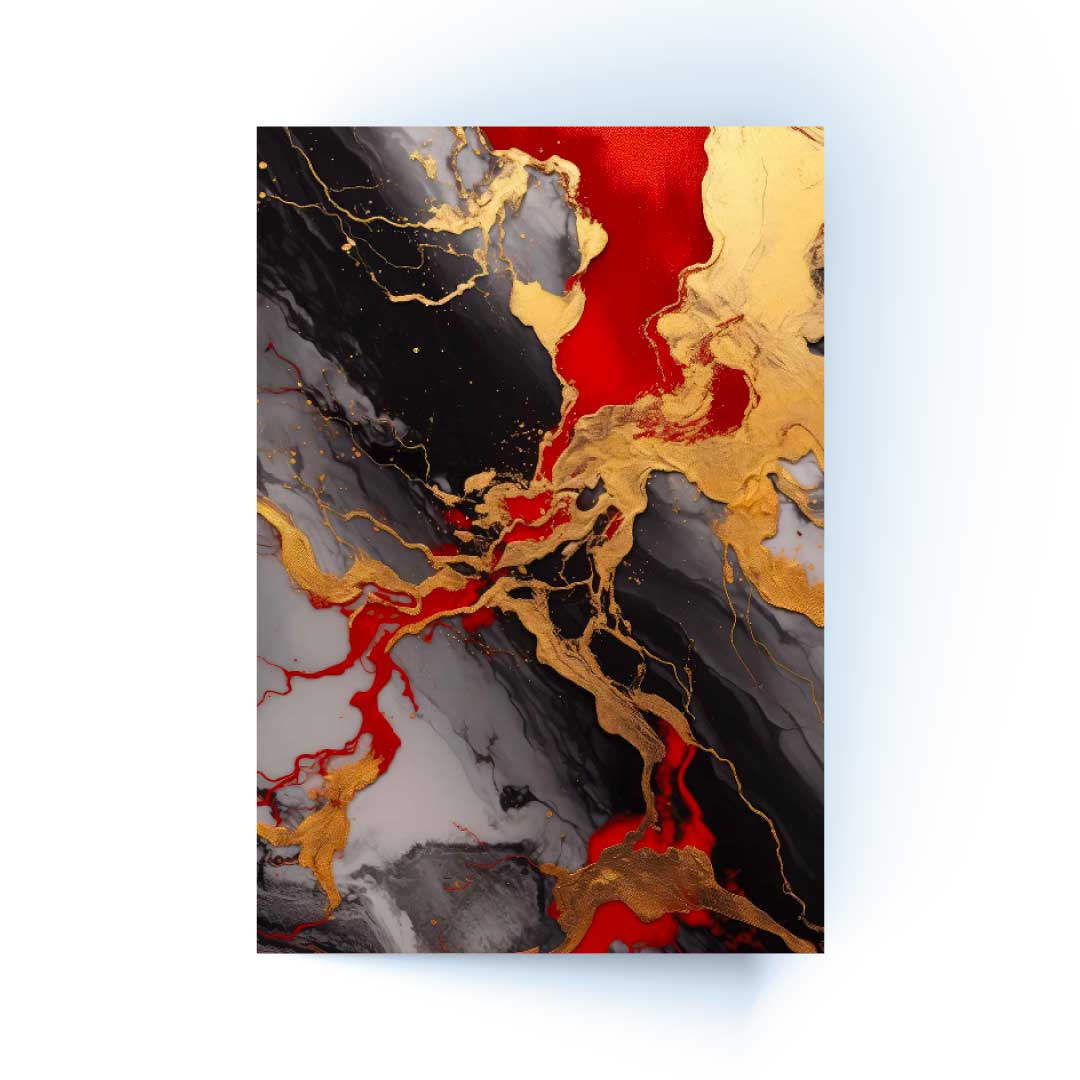 LARYN Red Splash Modern Wall Art TG