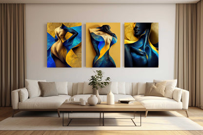 ZENTAR Blue Woman Silhouette Modern Acrylic Wall Art