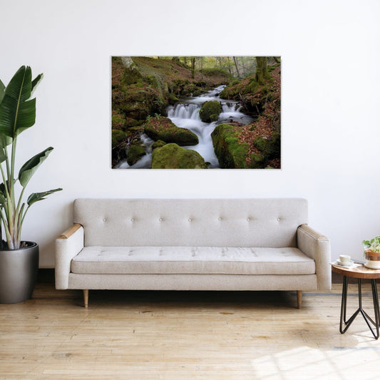 MOSSY Stream and Forest Harmony Modern Acrylic Wall Art