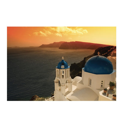 GRECIAN Sunset on Santorini Island Modern Acrylic Wall Art