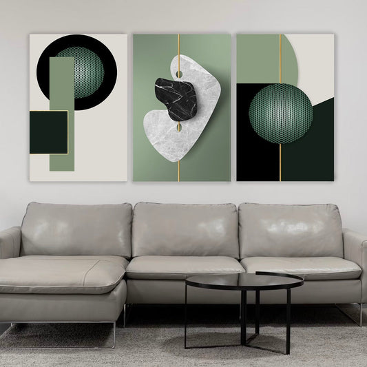 ABE Olive Abstract Modern Acrylic Wall Art