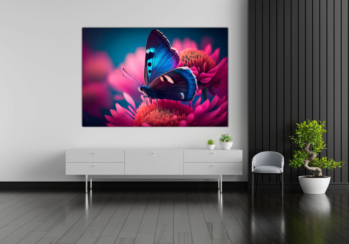 BLOSSOM Butterfly in the Garden Modern Wall Art TG