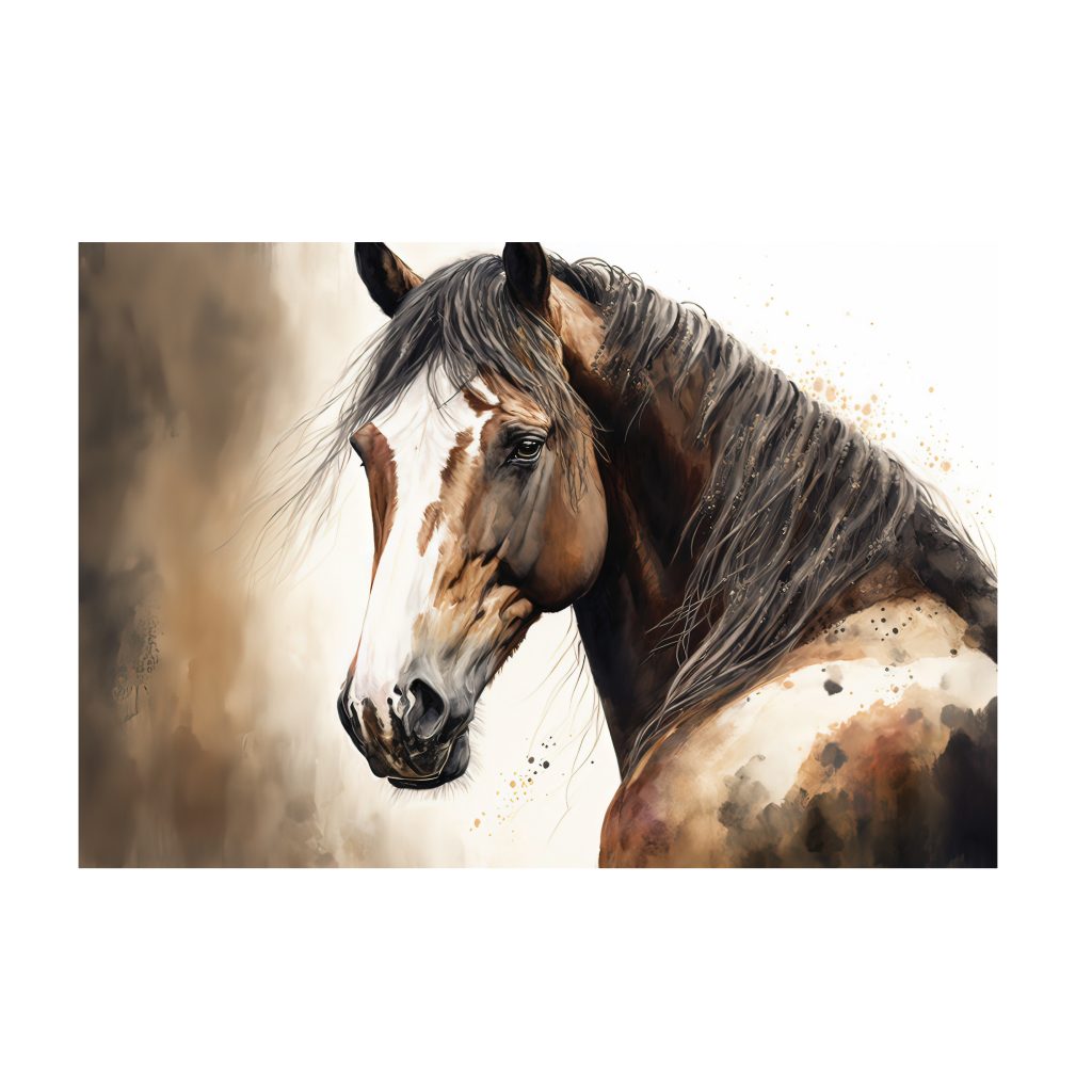 STALLION Hand Drawn Horse Modern Acrylic Wall Art