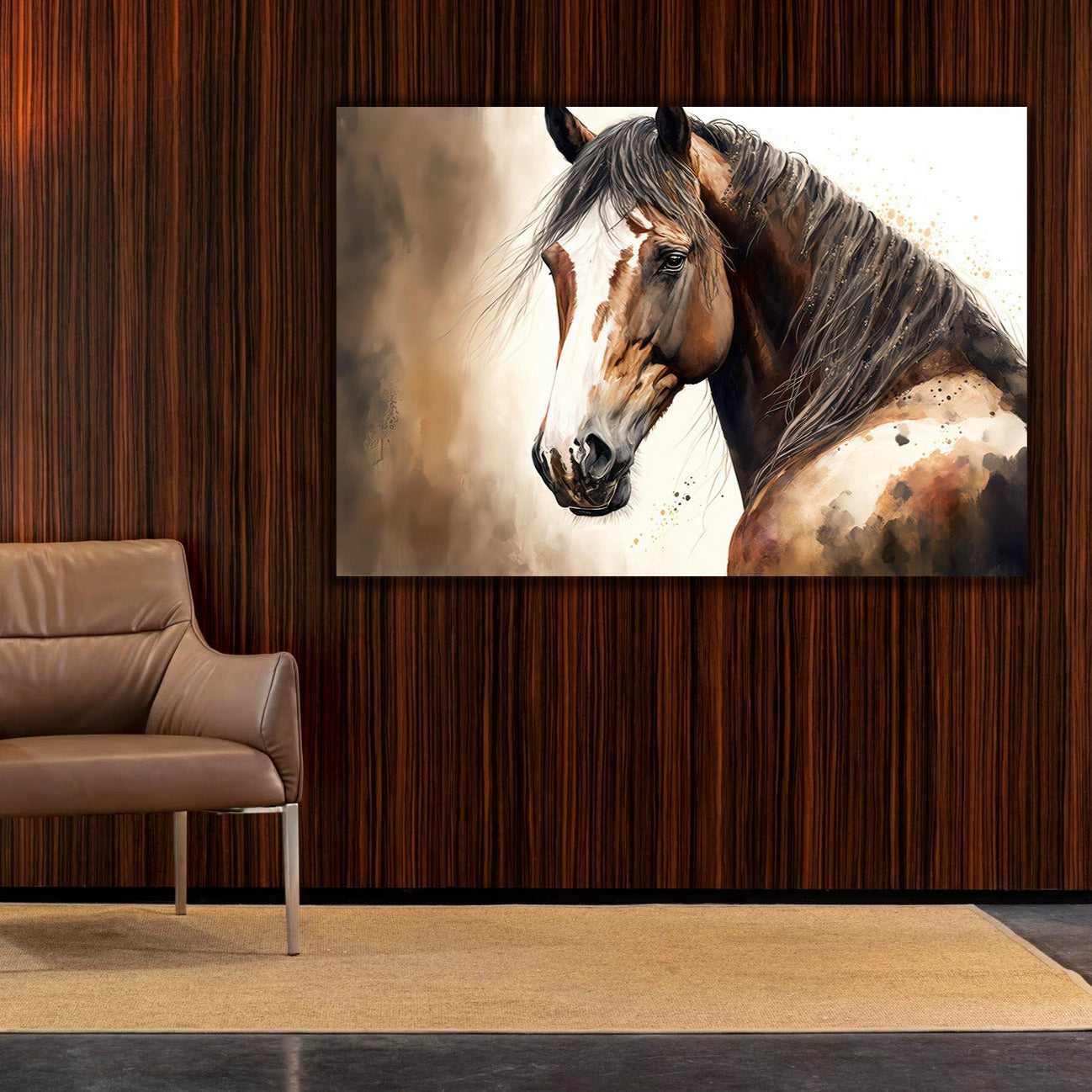 STALLION Hand Drawn Horse Modern Acrylic Wall Art