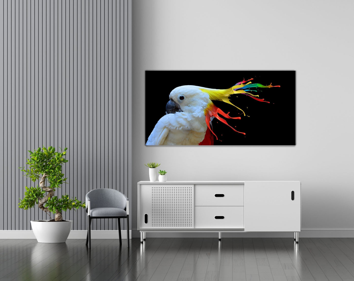 SUNBEAM Colorful-Crested Cockatoo Modern Acrylic Wall Art