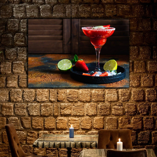 STRAWBERRY Cocktail Modern Wall Art TG