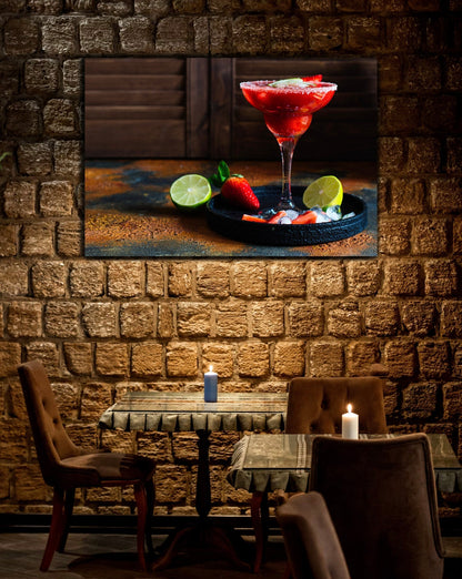 STRAWBERRY Cocktail Modern Acrylic Wall Art