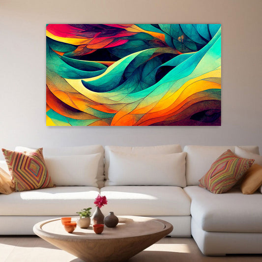 WAVES Colorful Organic Forms Modern Wall Art TG