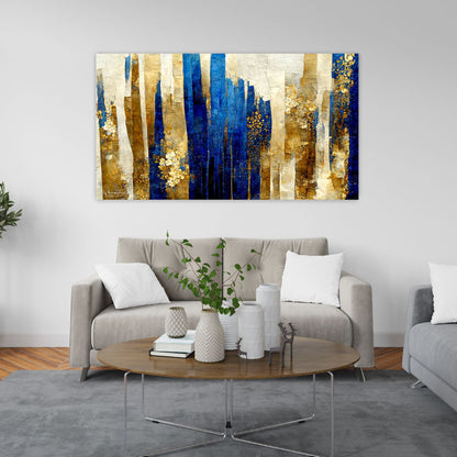 BLUE FOREST Stripe Panorama Modern Wall Art TG