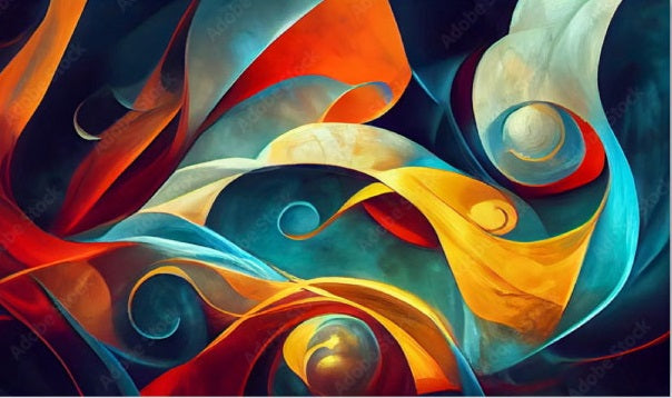 SWIRL Gradient Shapes Modern Wall Art TG