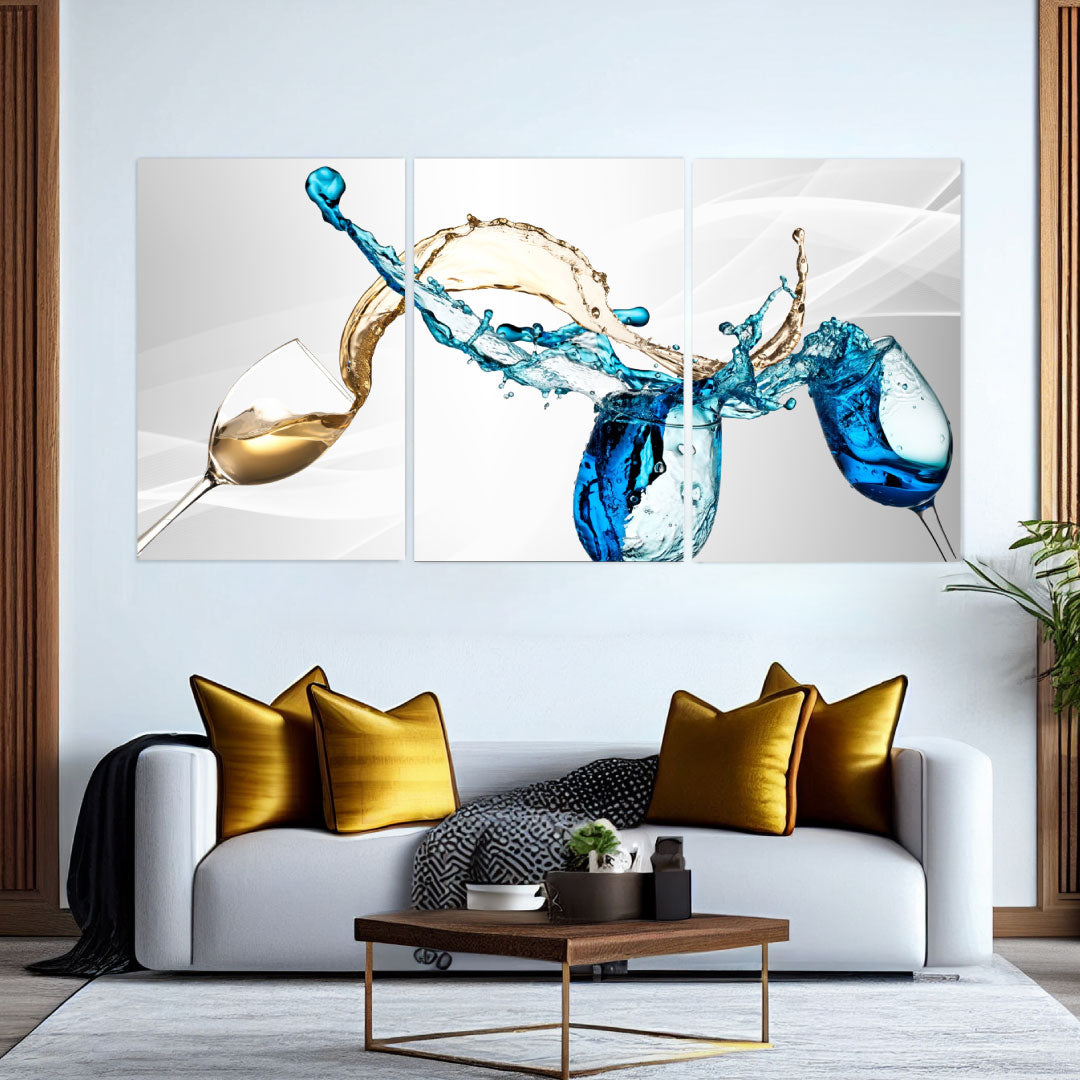 VINO Wine Splashing Modern Wall Art TG