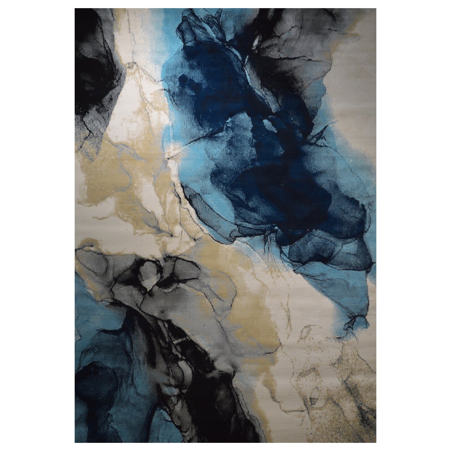 GS-6627 BLU OLIMPIA Collection Blue Gray and Cream Area Rug