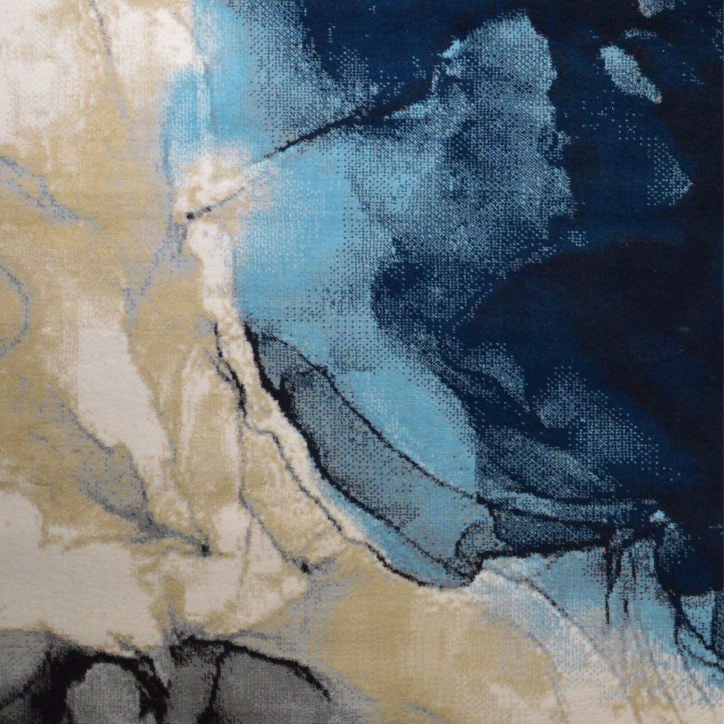 GS-6627 BLU OLIMPIA Collection Blue Gray and Cream Area Rug