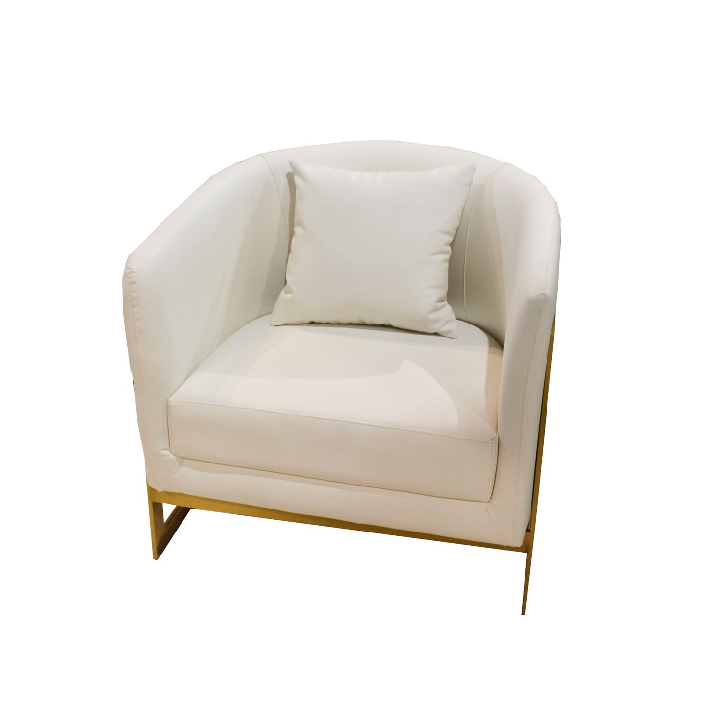 OPORTO White PU Accent Chair