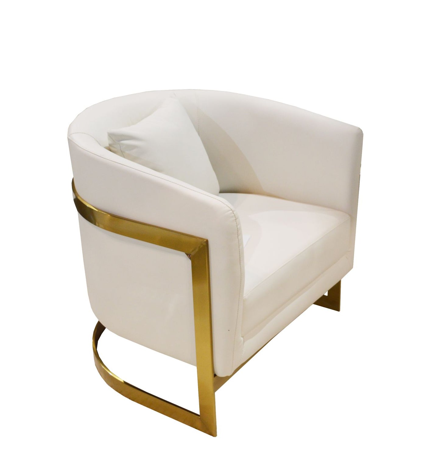 OPORTO White PU Accent Chair