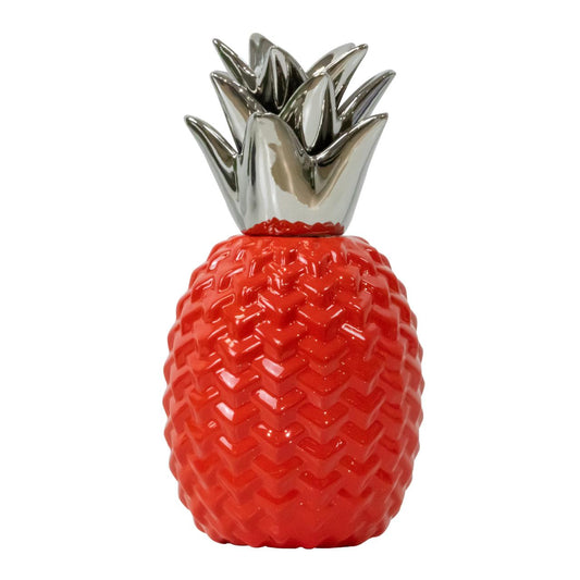 PINEAPPLE Ceramic Red and Silver