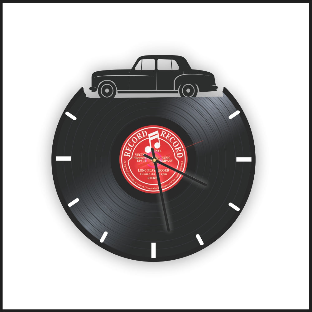 RECORD ACRYLIC WALL CLOCK Black and Red