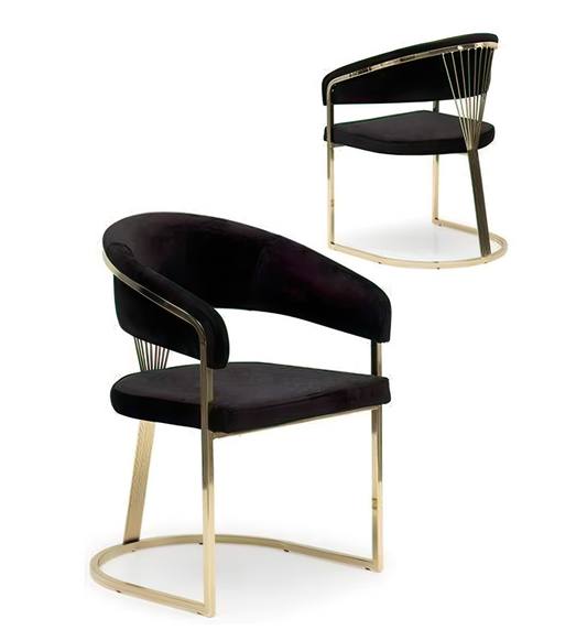 PERLA Black Velvet Dining Chair