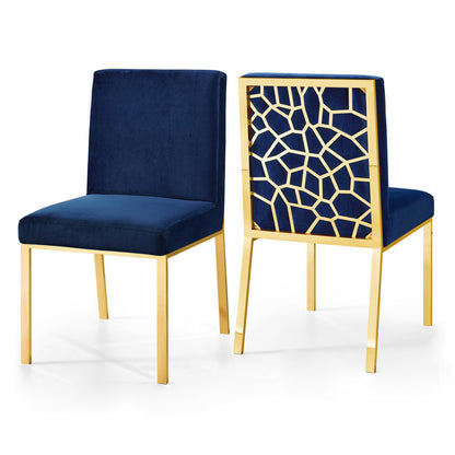 ASHLEY Blue Velvet Dining Chair