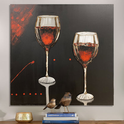 WINE GLASSES Oleo Aluminum Painting