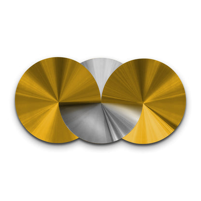 PALC-40 SILOR 3D Yellow & Silver Laser Circles Cut Acrylic Prints