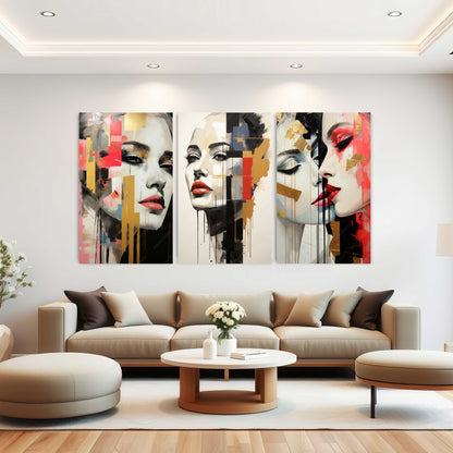 SP-03 GRACE Woman with Red Modern Wall Art