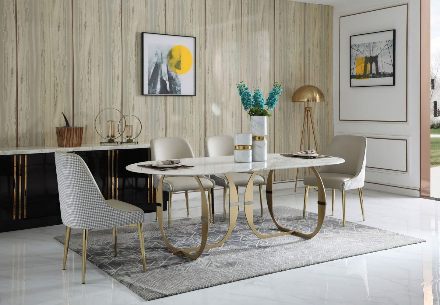 FINE Rectangular Dining Table Gold