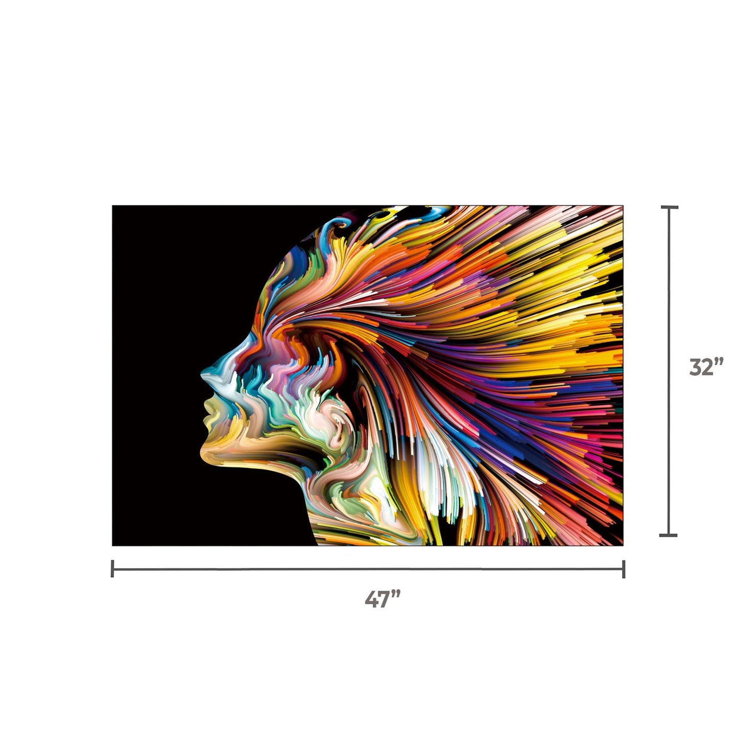 DANE Colorful Lady Facing Left Tempered Glass Print